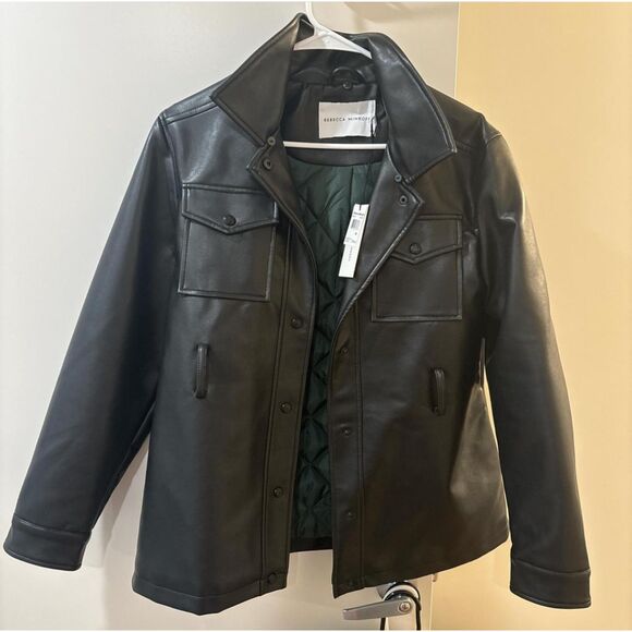 Rebecca Minkoff Lined Leather Jacket - Size M - NWT - MSRP $258 - Picture 1 of 3